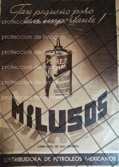 AFICHE ANTIGUO ACEITE PEMEX MIL USOS 1934 /MUY RARO