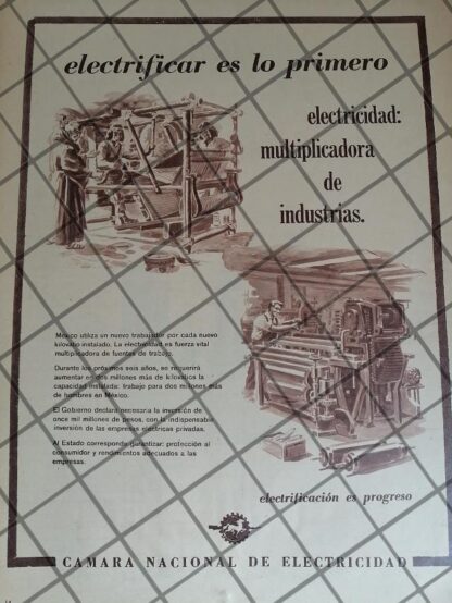 CARTEL VINTAGE. CAMARA NACIONAL DE ELECTRICIDAD 1959 1089