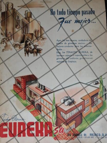 CARTEL ANTIGUO ORIGINAL TECHO ETERNO EUREKA 1950s 1068