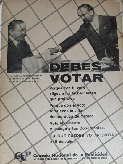 CARTEL ANTIGUO CONSEJO NACIONAL DE LA PUBLICIDAD 1964