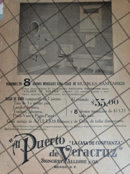 CARTEL ANTIGUO TIENDA AL PUERTO DE VERACRUZ 1927 1057