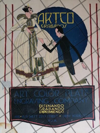 CARTEL ANTIGUO ART NOUVEAU 1916. ARTCO /MUY RARO