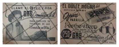 CARTEL ANTIGUO ORIGINAL GAS DOMESTICO S.A 1948 /1034