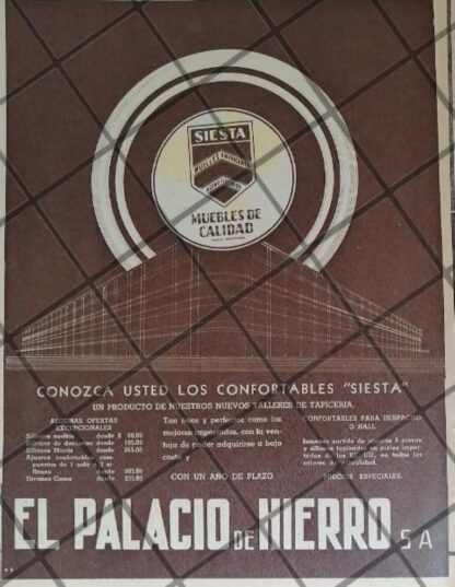 CARTEL ANTIGUO TIENDA EL PALACIO DE HIERRO 1945 /1029