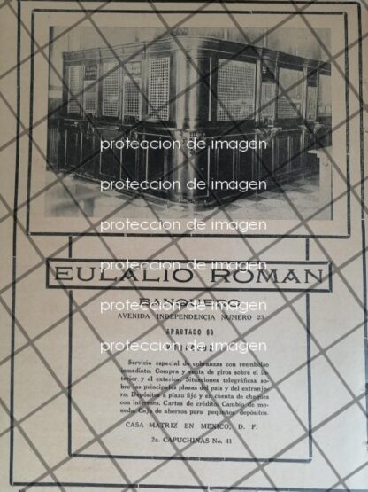 CARTEL ANTIGUO BANCO EULALIO ROMAN 1926 /MUY RARO