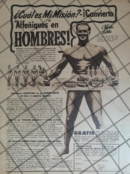 AFICHE ANTIGUO EL METODO CHARLES ATLAS 1948