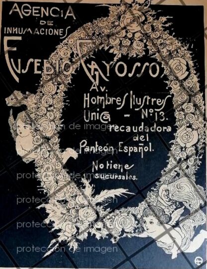 CARTEL ANTIGUO FUNERALES EUSEBIO GALLOSSO 1919