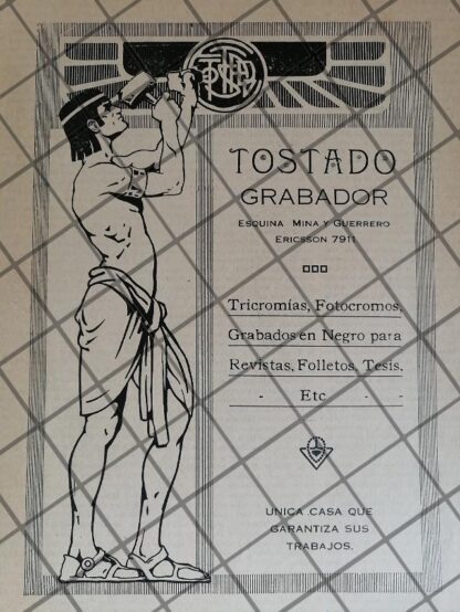 PUBLICIDAD ANTIGUA ORIGINAL TOSTADO GRABADOR 1927 /995