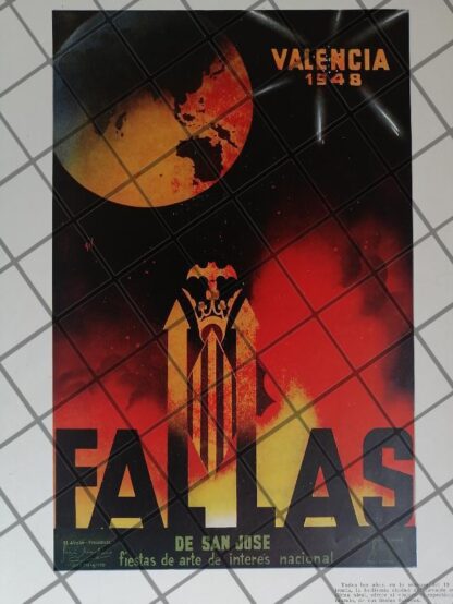 CARTEL ANTIGUO FALLA DE SAN JOSE, VALENCIA 1948/RARO