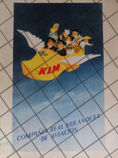 CARTEL ANTIGUO CIA. REAL HOLANDESA DE AVIACION. KLM 1949