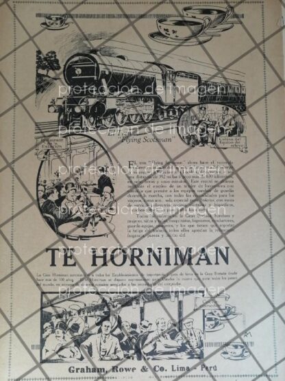 CARTEL DE PUBLICIDAD ATIGUA, TE HORNIMAN 1927 RARO /3