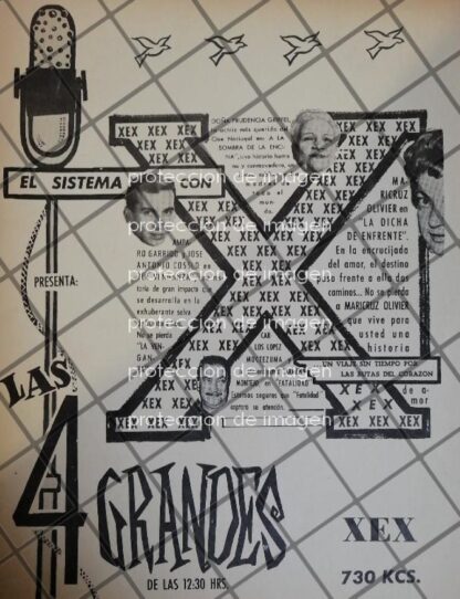 AFICHE ANTIGUO RADIO DIFUSORA W.E.X Y ARTISTAS 1945 124