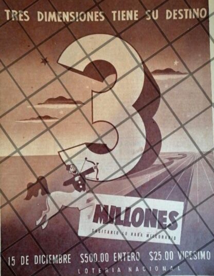 AFICHE ANTIGUO ORIGINAL LOTERIA NACIONAL 1953 /189