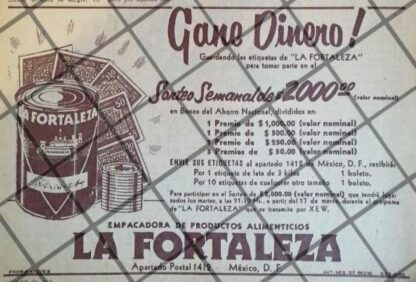 CARTEL ANTIGUO EMPACADORA LA FORTALEZA 1953 1104