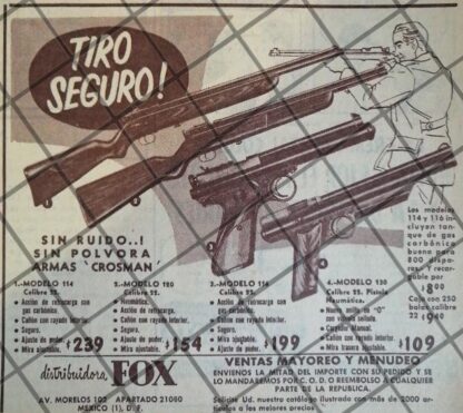 CARTEL PUBLICITARIO RETRO ARMAS CROSMAN 1953 617