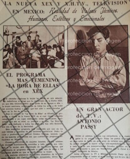 AFICHE ANTIGUO NACE LA TELEVISION EN MEXICO XEX. XHTV 1952