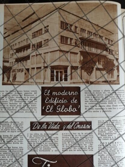 CARTEL RETRO INAUGURAN OTRA PASTELERIA EL GLOBO 1948