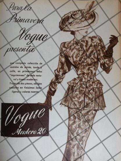 CARTEL ANTIGUO TIENDA BOUTIQUE BOGUE 1948 1105