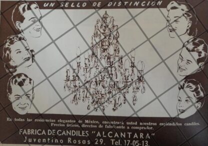 CARTEL PUBLICITARIO ANTIGUO CANDILES ALCANTARA 1948 1106