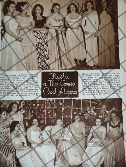 AFICHE RETRO. FIESTA DE MARIA TERESA CREEL ALGARA 1948