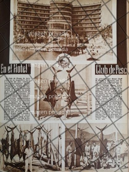 AFICHE ANTIGUO HOTEL CLUB DE PESCA ACAPULCO, ELENA PONIATOWSKA Y MAS