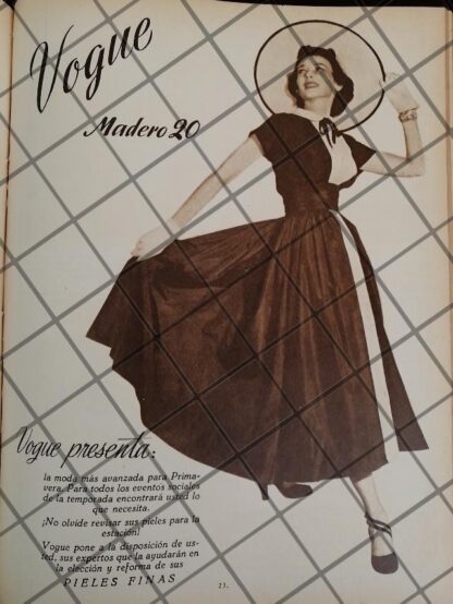 AFICHE ANTIGUO CASA DE MODAS VOGUE 1948 2