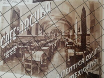 CARTEL ANTIGUO CAFETERIA TACUBA Y OTROS 1948