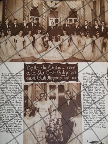 AFICHE ANTIGUO QUINCEAÑERA DE CELSA COSIO CALGUERA 1948