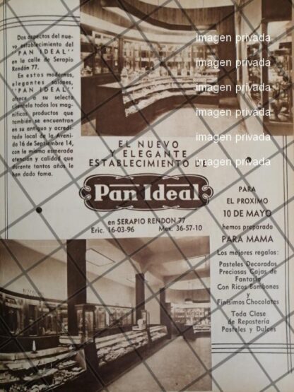 CARTEL ANTIGUO. PAN DULCE PAN IDEAL S.A 1948 -5