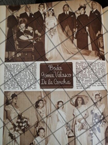 AFICHE ANTIGUO BODA. DE LA CONCHA GOMEZ 1948