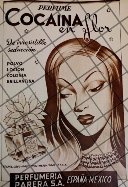 CARTEL PUBLICITARIO ANTIGUO PERFUME COCAINA EN FLOR 1948-4