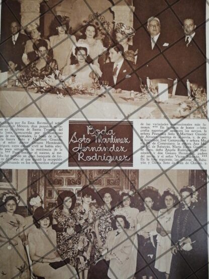 AFICHE ANTIGUO BODA. ISAURA SOTO MARTINEZ GRACIDA 1948