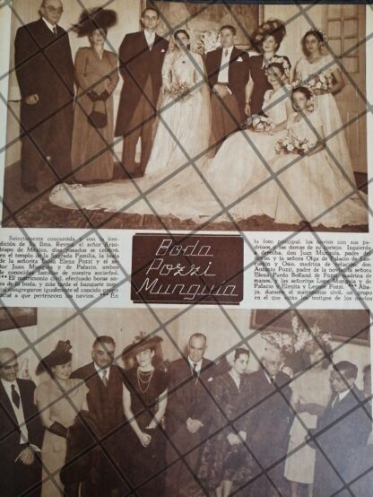 AFICHE ANTIGUO BODA. MUNGUIA POZZI 1948