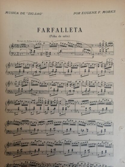 PARTITURA ANTIGUA. FARFALLETA /EUGENE F. MORKS. 1920