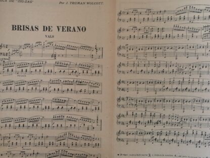 PARTITURA ANTIGUA. TRUMAN WOLCOTT 1920 BRISAS DE VERANO