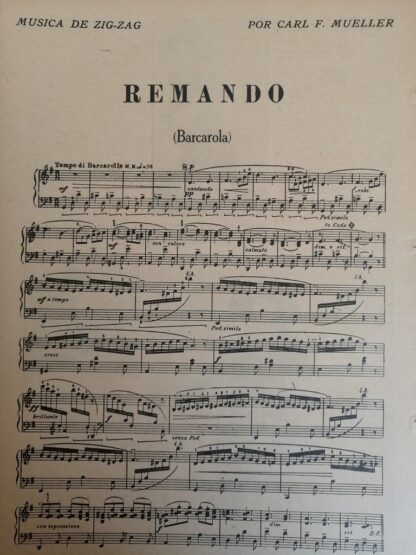 PARTITURA ANTIGUA. CARL FRANK MUELLER. 1920 REMANDO