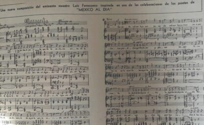 PARTITURA ANTIGUA INEDITA LUIS FERRAZANO 1940 MARGARITA