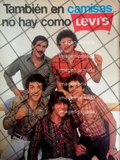 CARTEL RETRO ERNESTO LAGUARDIA Y MANUAL SAVAL CAMISAS LEVI`S 1979