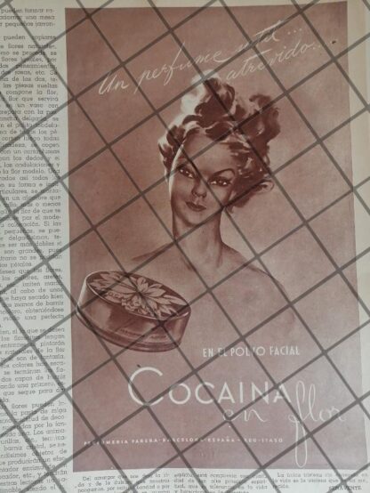 CARTEL PUBLICITARIO RETRO COSMETICO COCAINA EN FLOR /328