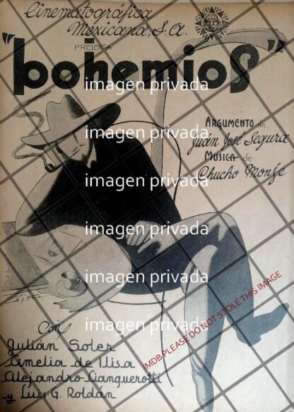 CARTEL RETRO PELICULA. BOHEMIOS 1935 MUY RARO