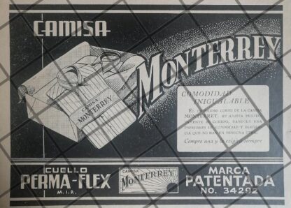 AFICHE PUBLICITARIO RETRO CAMISAS MONTERREY 1942 RARO