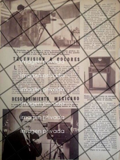 AFICHE ANTIGUO GONZALEZ CAMARENA DESCUBRE TV A COLOR 1946