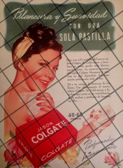 CARTEL PUBLICITARIO RETRO. JABON COLGATE 1946 /87