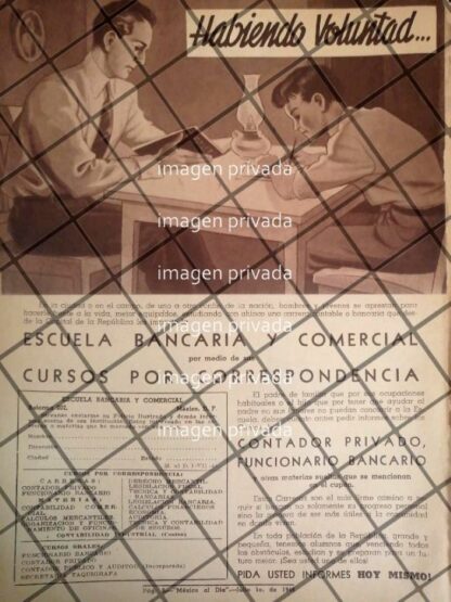 CARTEL RETRO ESCUELA BANCARIA Y COMERCIAL 1948 -E16