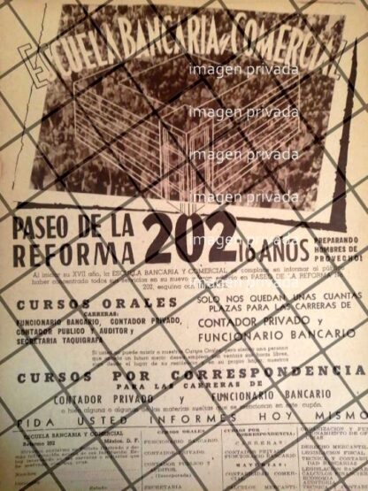 CARTEL RETRO ESCUELA BANCARIA Y COMERCIAL 1944 -E15