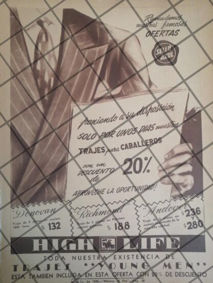 CARTEL RETRO TIENDAS HIGH LIFE 1944 E11