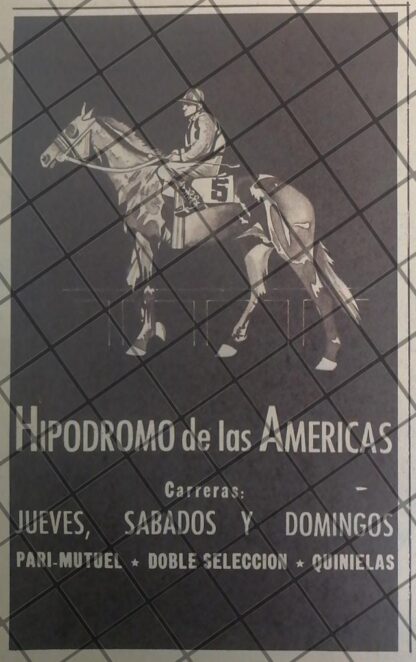 AFICHE RETRO HIPODROMO DE LAS AMERICAS 1944 E1