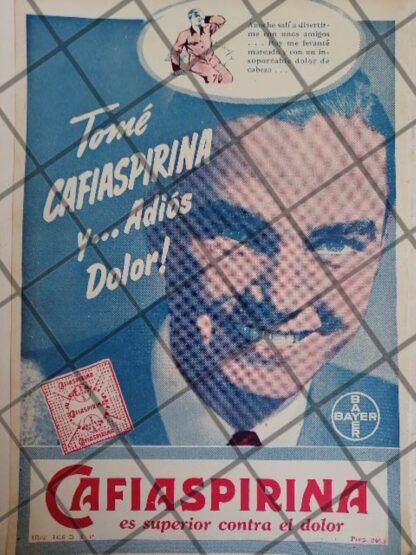 CARTEL ANTIGUO CAFIASPIRINA BAYER 1937 /105