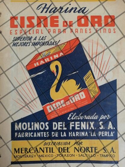 CARTEL PUBLICITARIO RETRO. MOLINOS DEL FENIX MONTERREY 1950