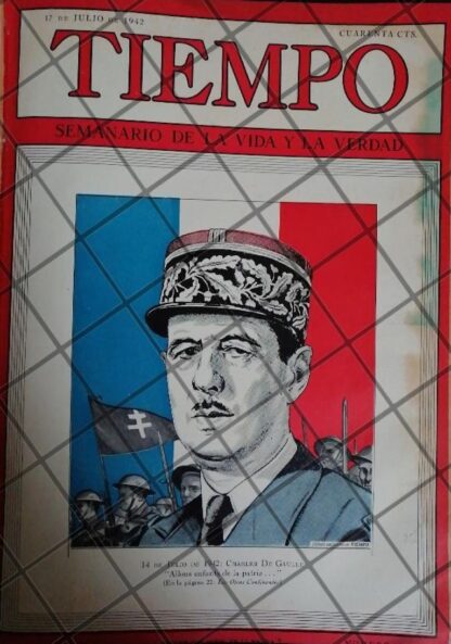 PORTADA ANTIGUA. GENERAL.  CHARLES DE GAULLE 1942